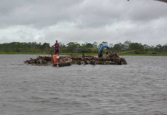 simple timber transports on the Amazon